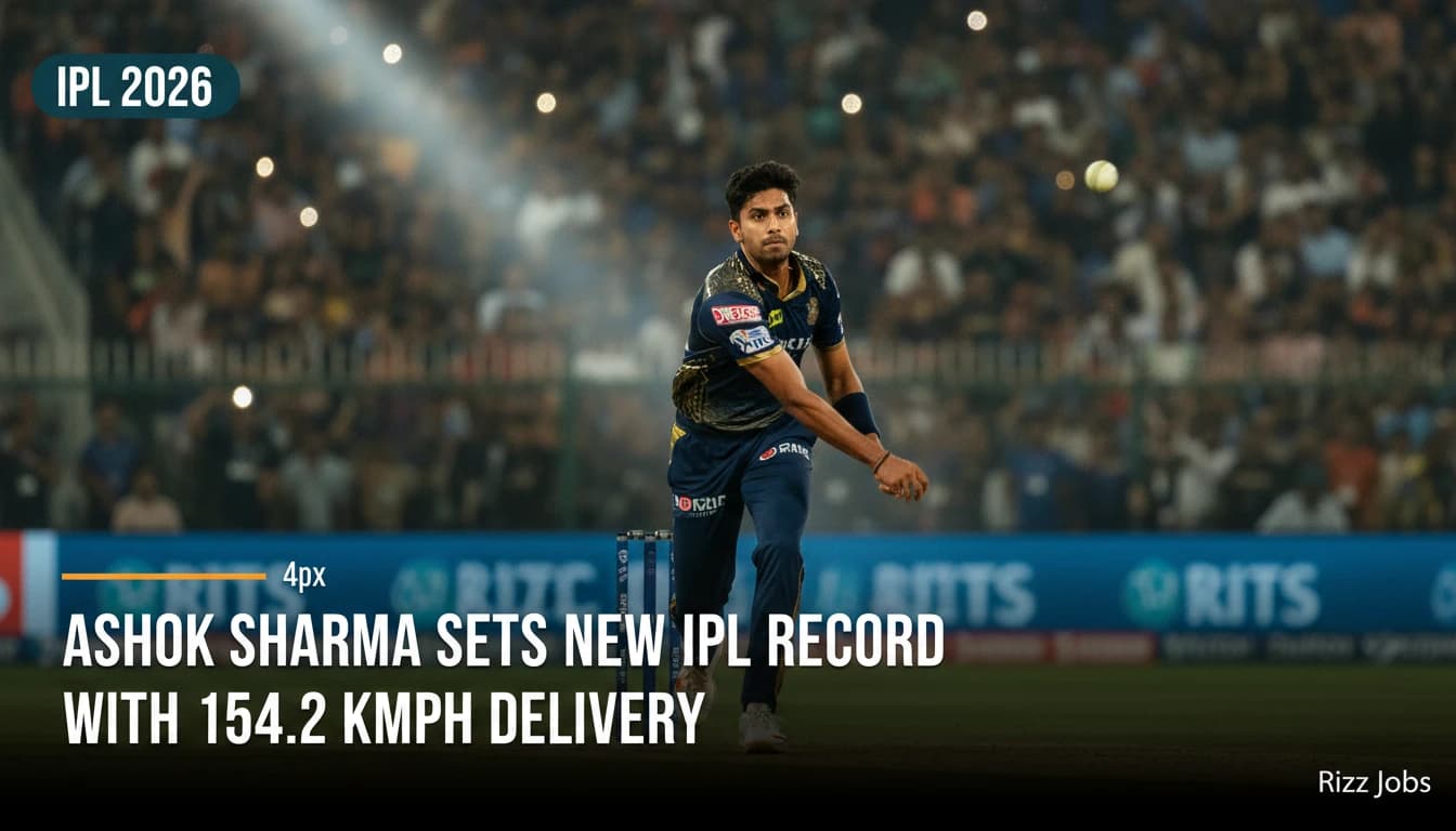 Ashok Sharma Sets New IPL Record with 154.2 Kmph Delivery — Rizz Jobs
