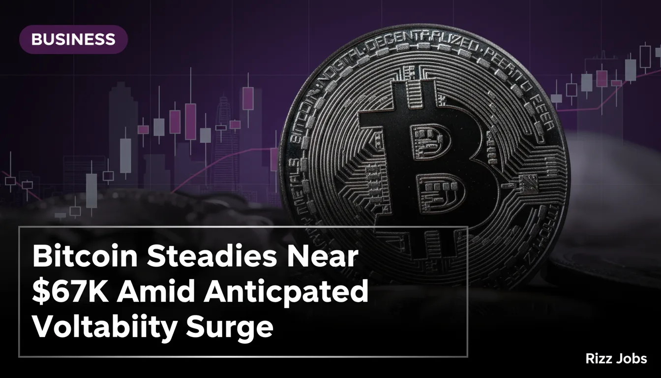 Bitcoin Steadies Near $67K Amid Anticipated Volatility Surge — Rizz Jobs