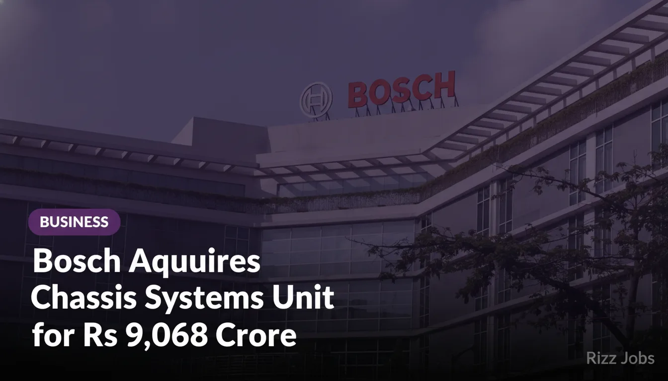 Bosch Acquires Chassis Systems Unit for Rs 9,068 Crore — Rizz Jobs