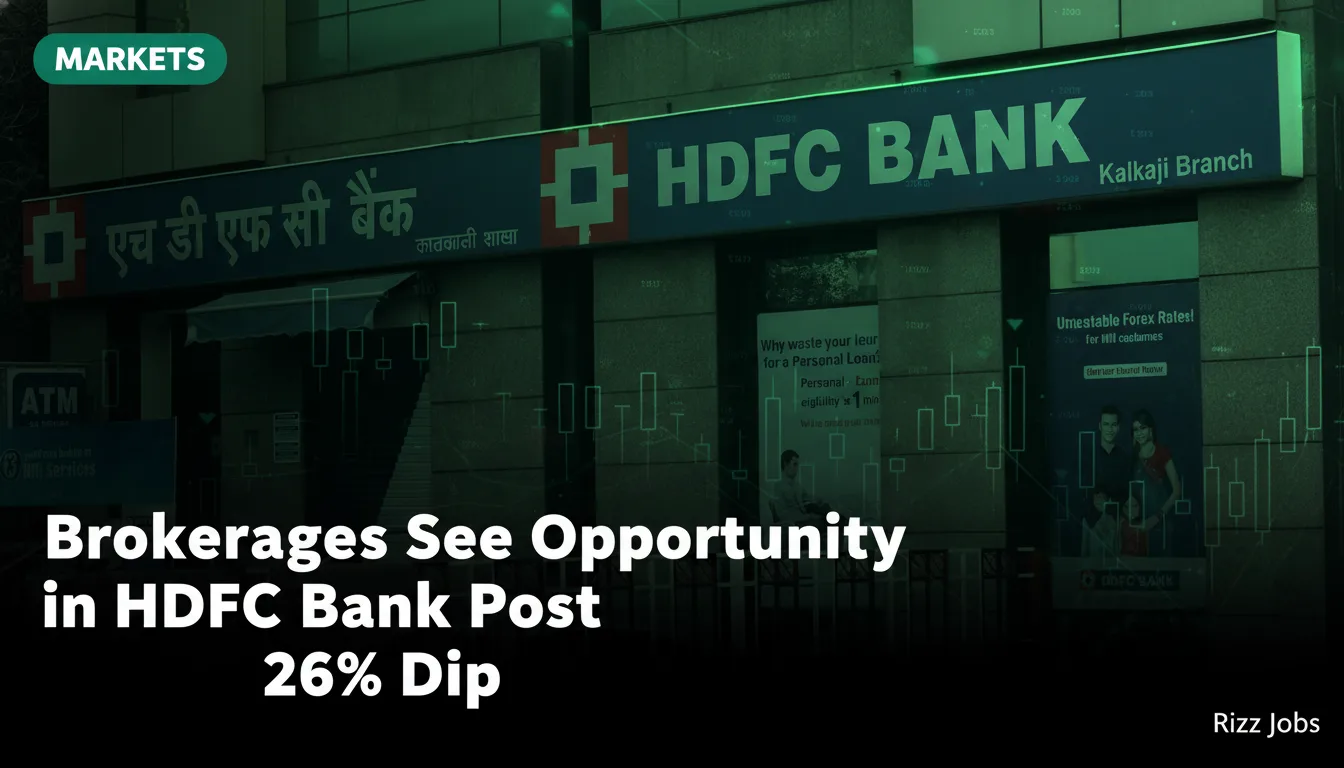 Brokerages See Opportunity in HDFC Bank Post 26% Dip — Rizz Jobs