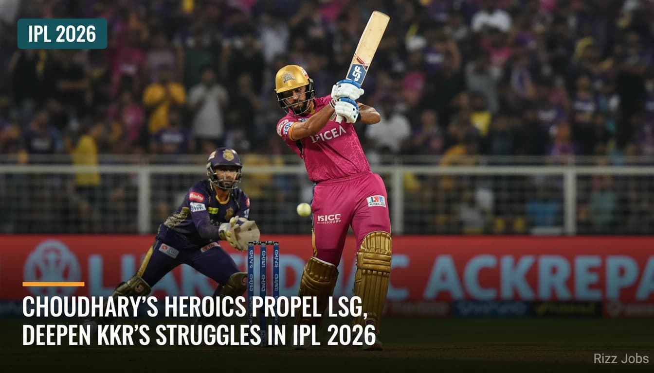 Choudhary's Heroics Propel LSG, Deepen KKR's Struggles in IPL 2026 — Rizz Jobs