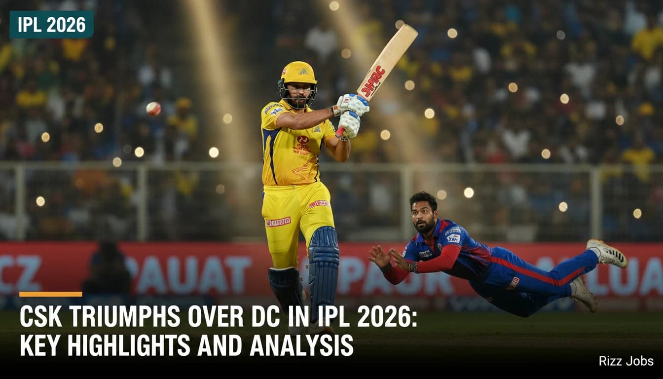 CSK Triumphs Over DC in IPL 2026: Key Highlights and Analysis — Rizz Jobs