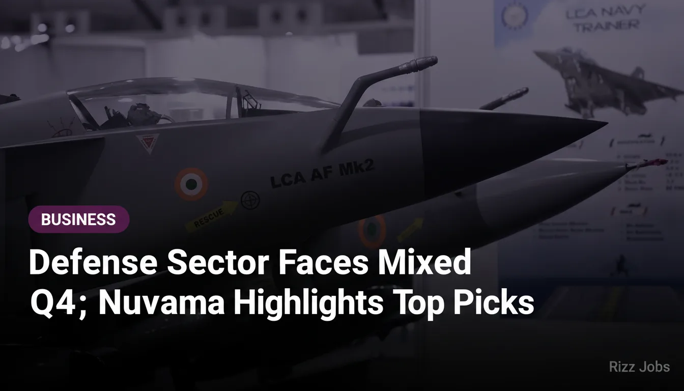 Defence Sector Faces Mixed Q4; Nuvama Highlights Top Picks — Rizz Jobs