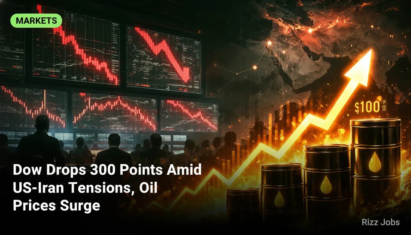 Dow Drops 300 Points Amid US-Iran Tensions, Oil Prices Surge — Rizz Jobs
