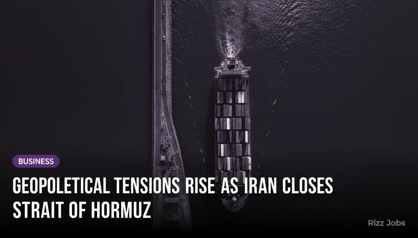 Geopolitical Tensions Rise as Iran Closes Strait of Hormuz — Rizz Jobs