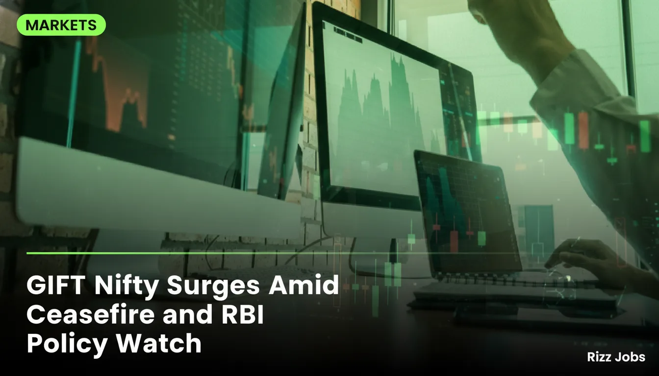 GIFT Nifty Surges Amid Ceasefire and RBI Policy Watch — Rizz Jobs
