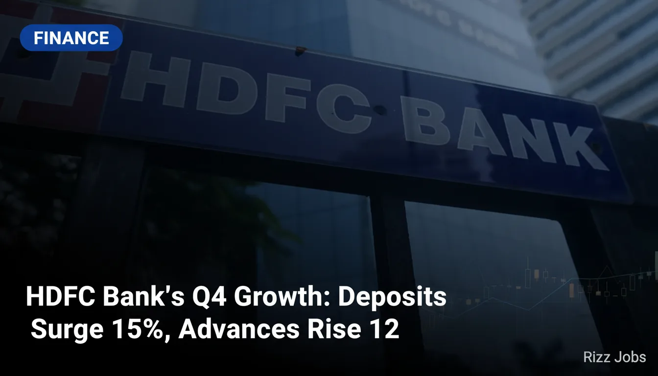 HDFC Bank's Q4 Growth: Deposits Surge 15%, Advances Rise 12% — Rizz Jobs