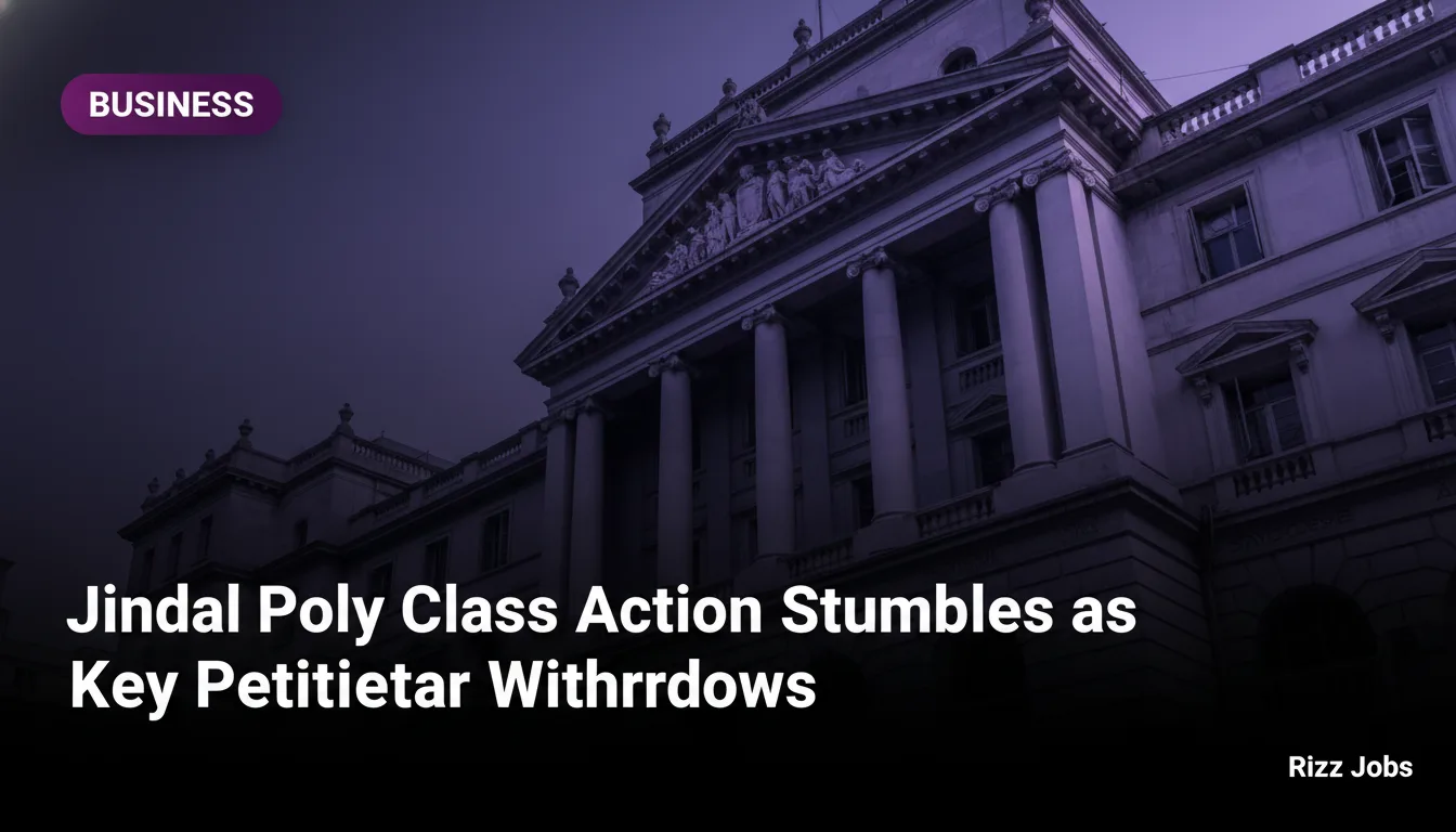 Jindal Poly Class Action Stumbles as Key Petitioner Withdraws — Rizz Jobs