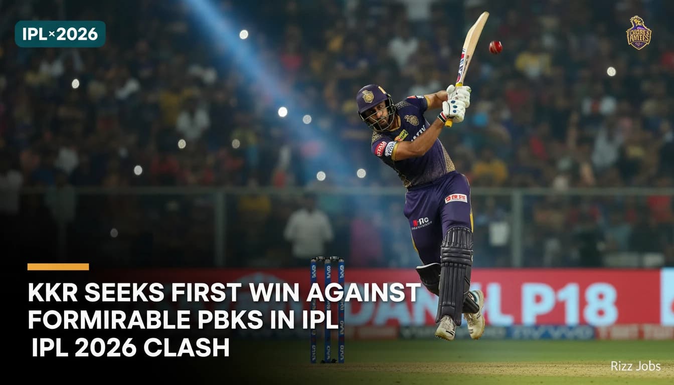 KKR Seeks First Win Against Formidable PBKS in IPL 2026 Clash — Rizz Jobs