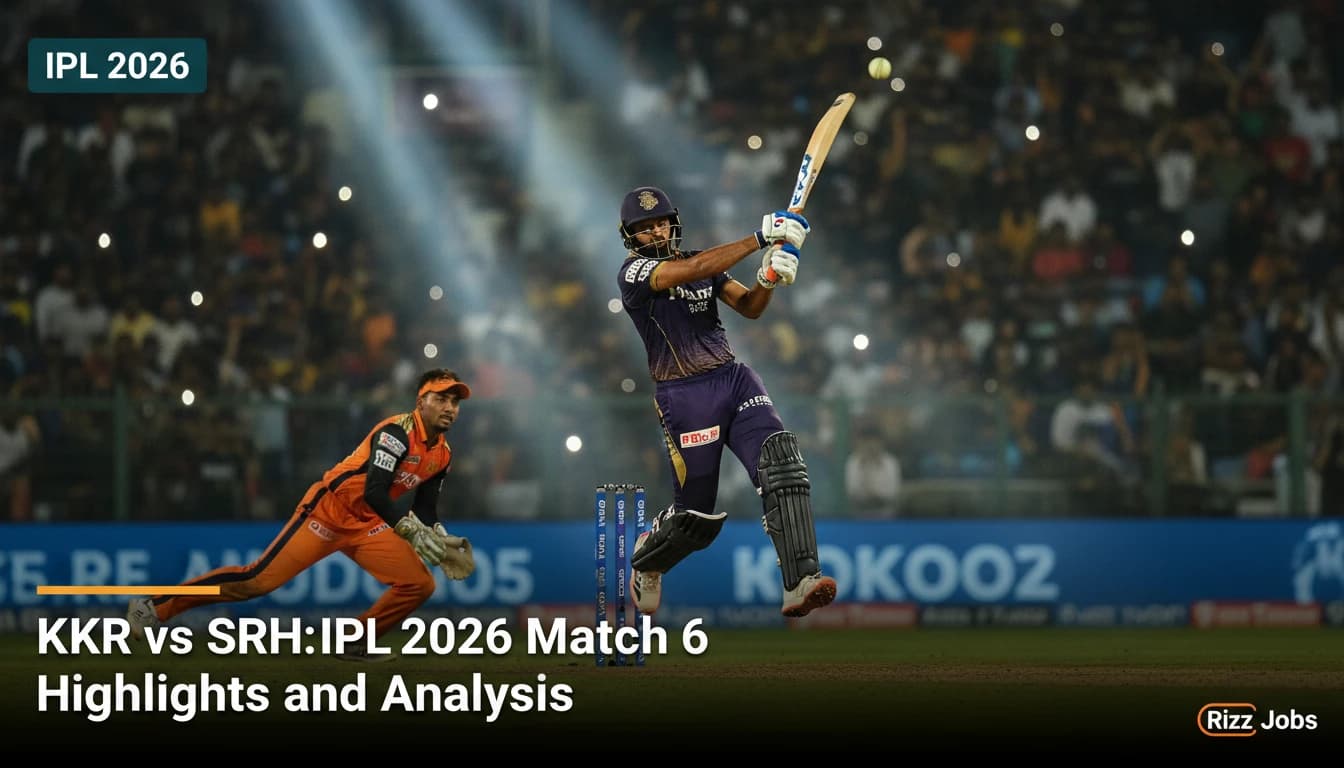 KKR vs SRH: IPL 2026 Match 6 Highlights and Analysis — Rizz Jobs