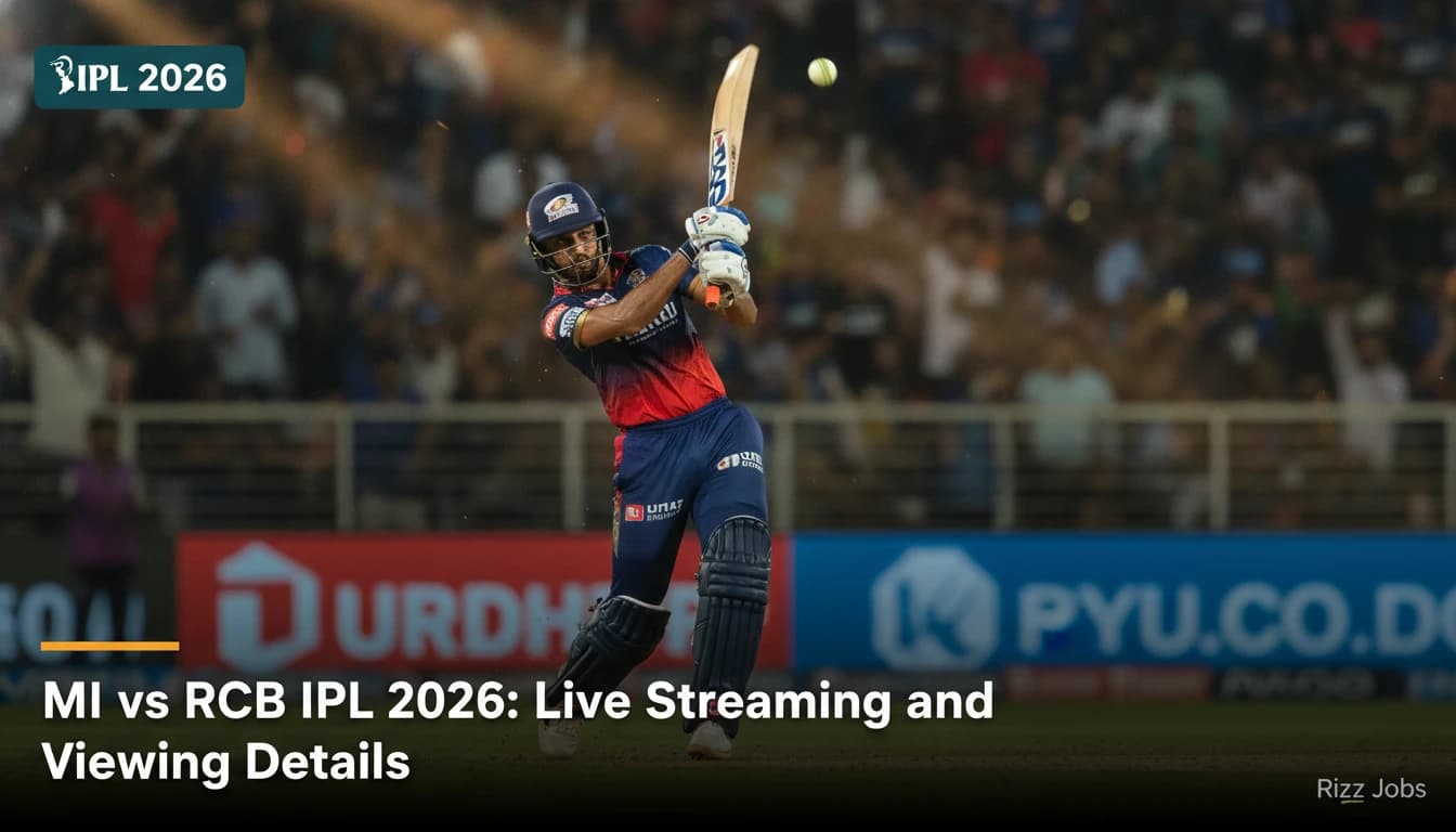 MI vs RCB IPL 2026: Live Streaming and Viewing Details — Rizz Jobs