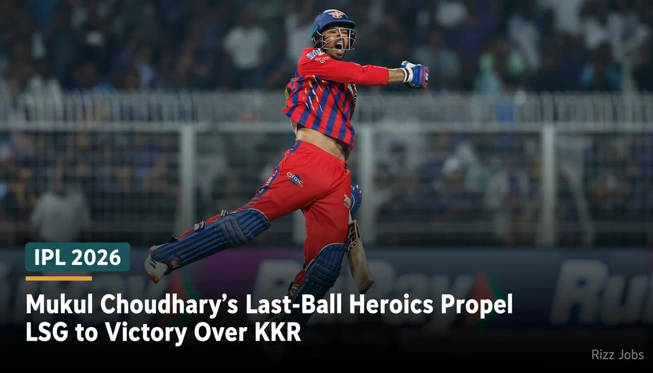 Mukul Choudhary's Last-Ball Heroics Propel LSG to Victory Over KKR — Rizz Jobs