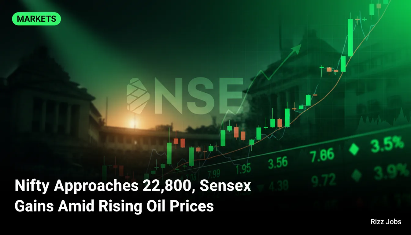 Nifty Approaches 22,800, Sensex Gains Amid Rising Oil Prices — Rizz Jobs