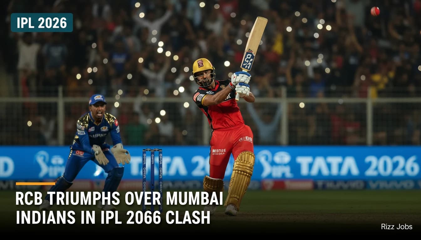 RCB Triumphs Over Mumbai Indians in IPL 2026 Clash — Rizz Jobs