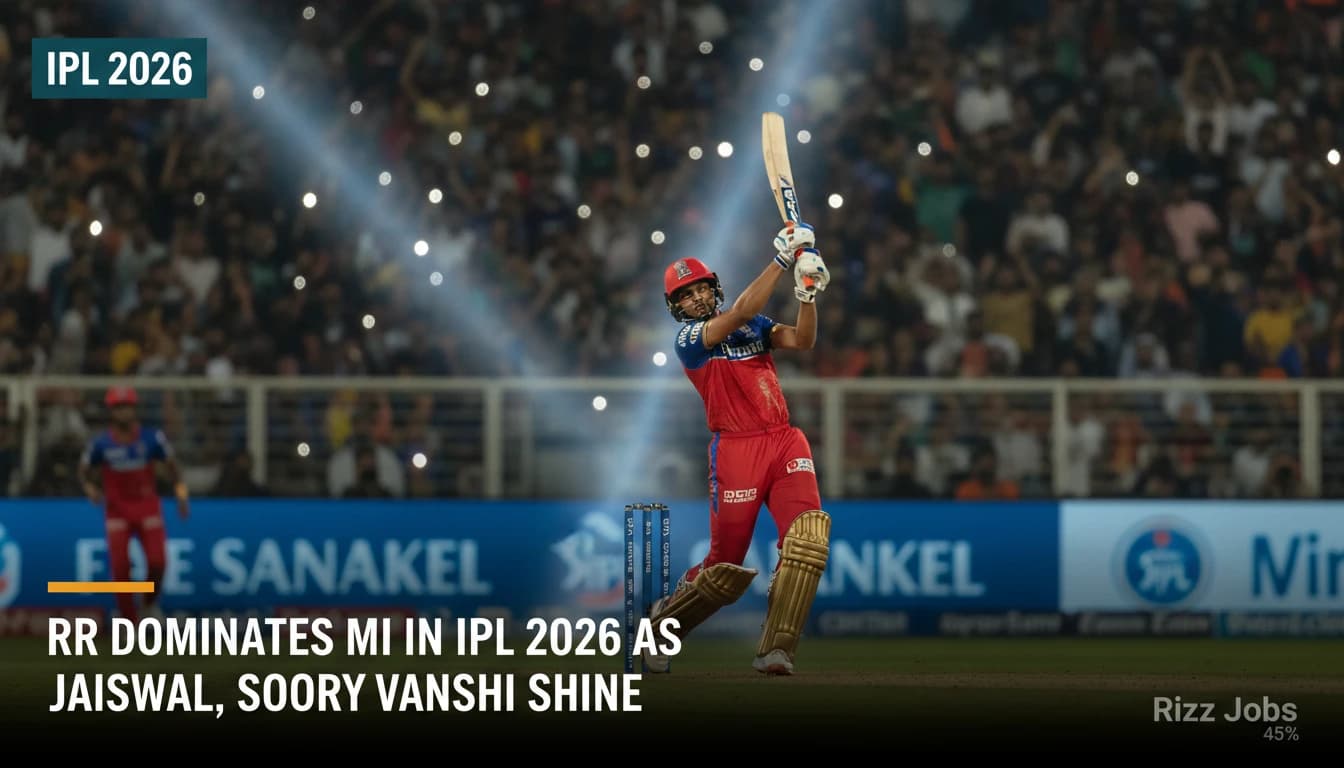 RR Dominates MI in IPL 2026 as Jaiswal, Sooryavanshi Shine — Rizz Jobs