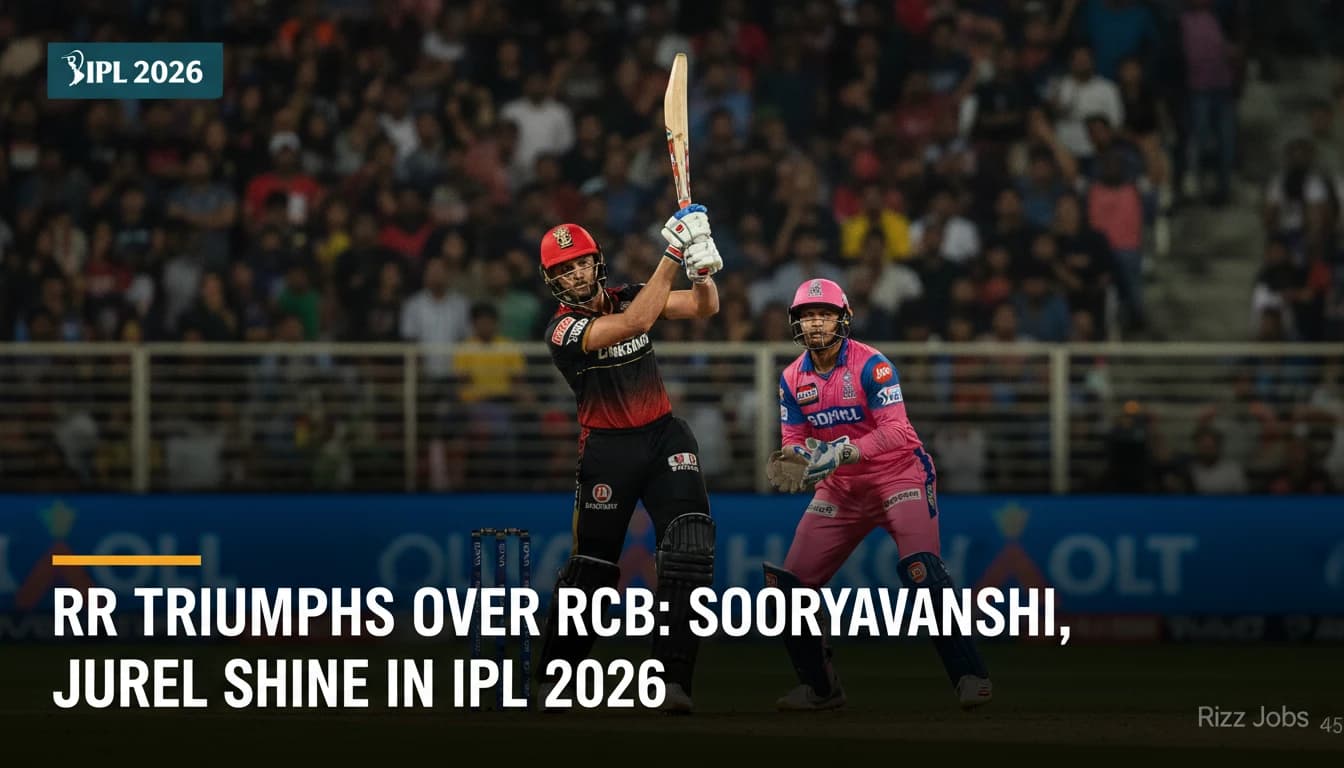 RR Triumphs Over RCB: Sooryavanshi, Jurel Shine in IPL 2026 — Rizz Jobs
