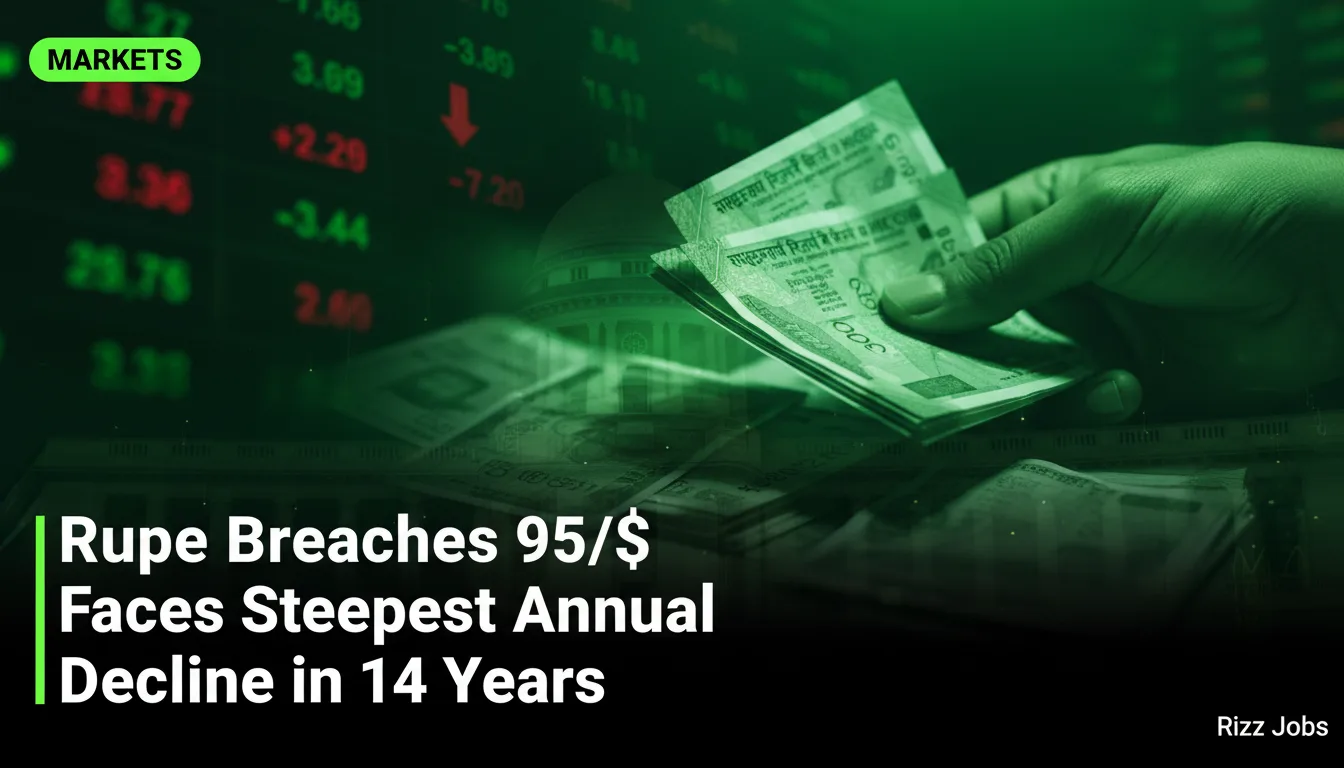 Rupee Breaches 95/$, Faces Steepest Annual Decline in 14 Years — Rizz Jobs