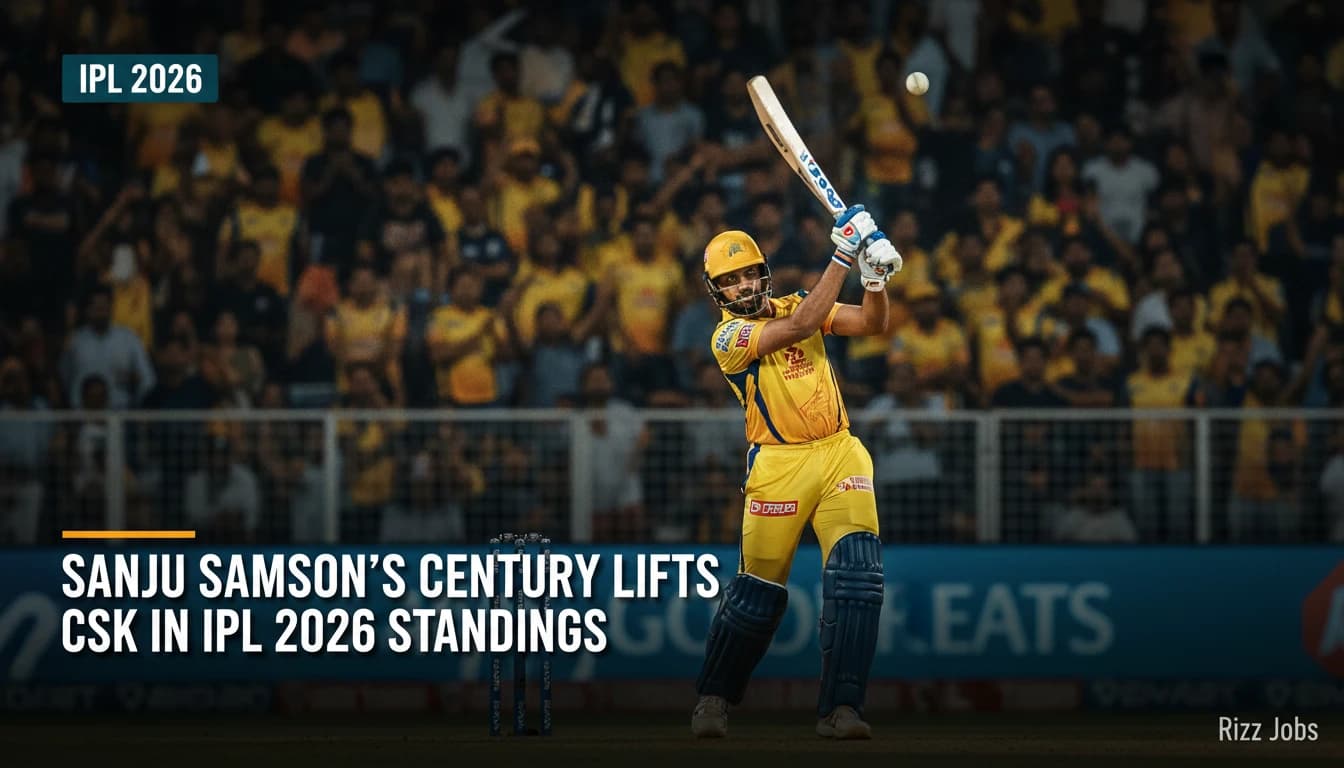 Sanju Samson's Century Lifts CSK in IPL 2026 Standings — Rizz Jobs