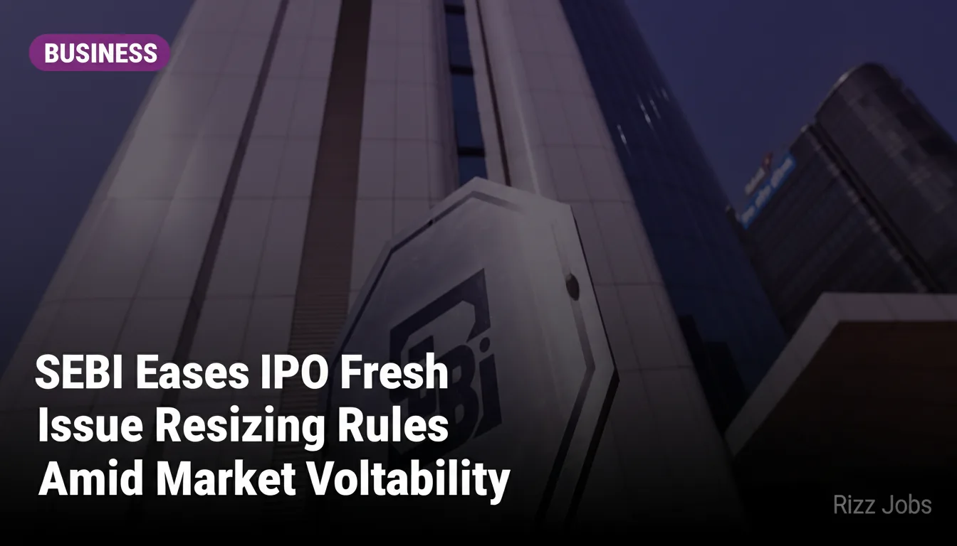 SEBI Eases IPO Fresh Issue Resizing Rules Amid Market Volatility — Rizz Jobs