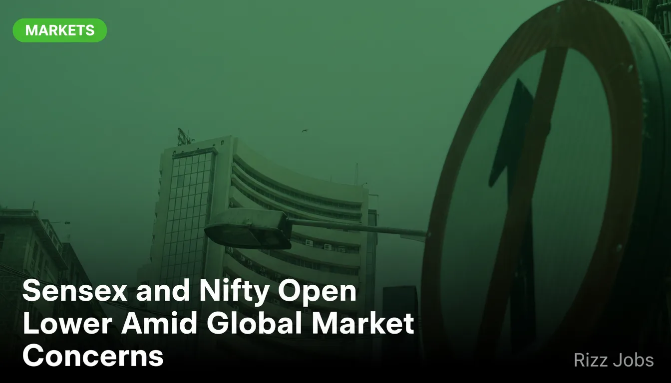 Sensex and Nifty Open Lower Amid Global Market Concerns — Rizz Jobs