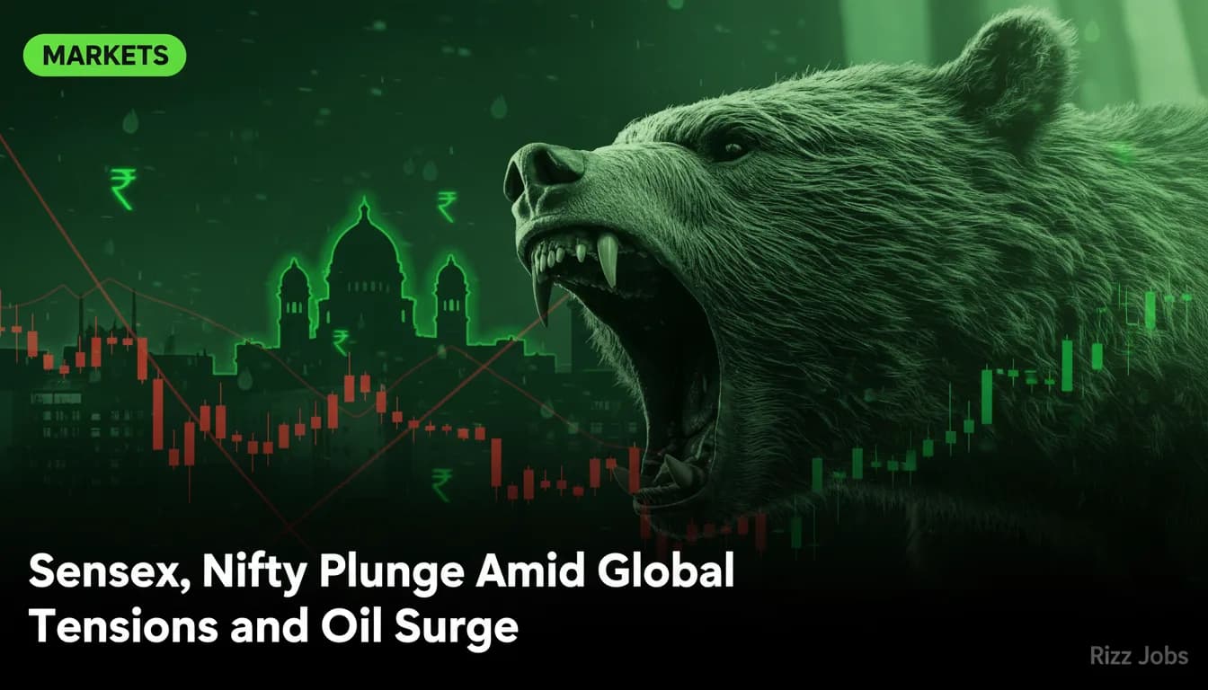 Sensex, Nifty Plunge Amid Global Tensions and Oil Surge — Rizz Jobs