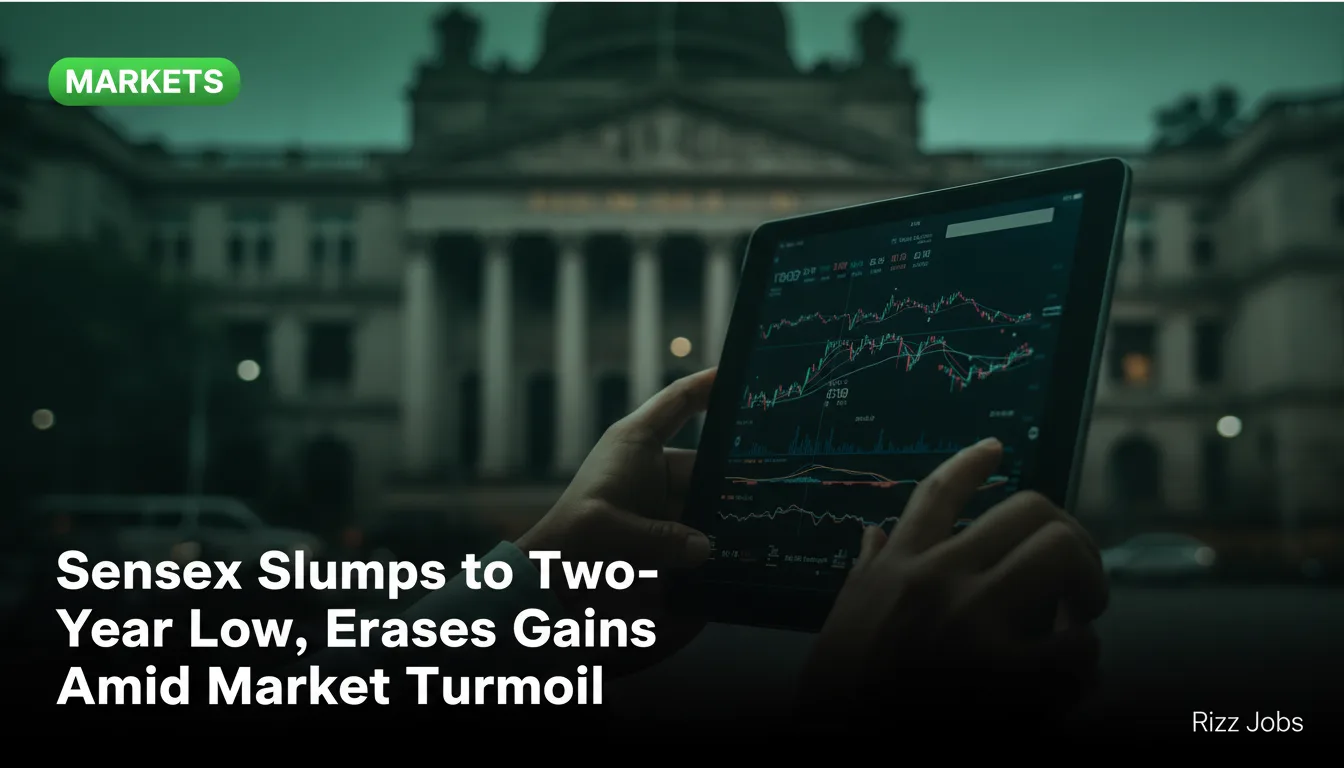 Sensex Slumps to Two-Year Low, Erases Gains Amid Market Turmoil — Rizz Jobs