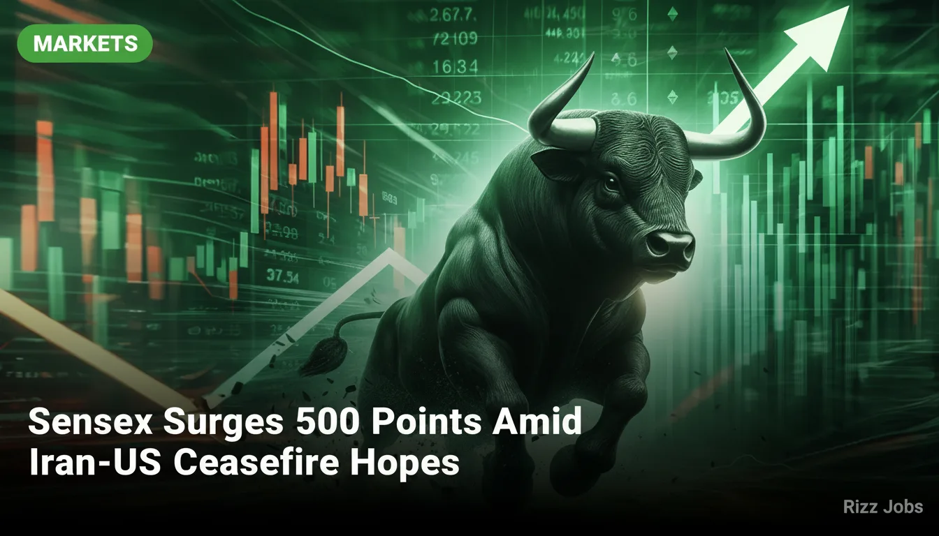 Sensex Surges 500 Points Amid Iran-US Ceasefire Hopes — Rizz Jobs
