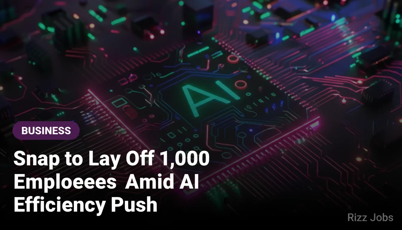 Snap to Lay Off 1,000 Employees Amid AI Efficiency Push — Rizz Jobs