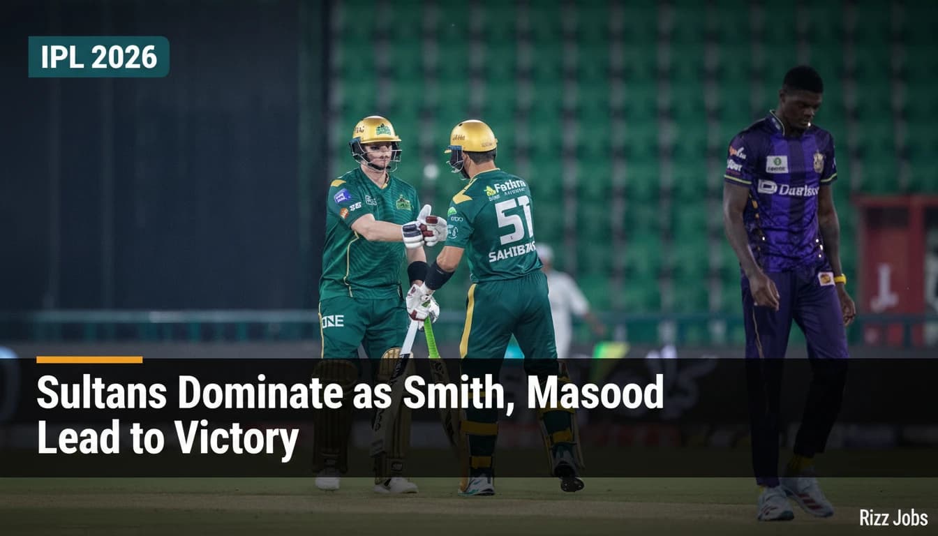 Sultans Dominate as Smith, Masood Lead to Victory — Rizz Jobs