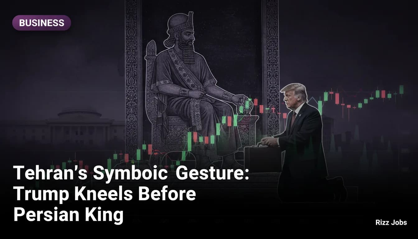 Tehran's Symbolic Gesture: Trump Kneels Before Persian King — Rizz Jobs