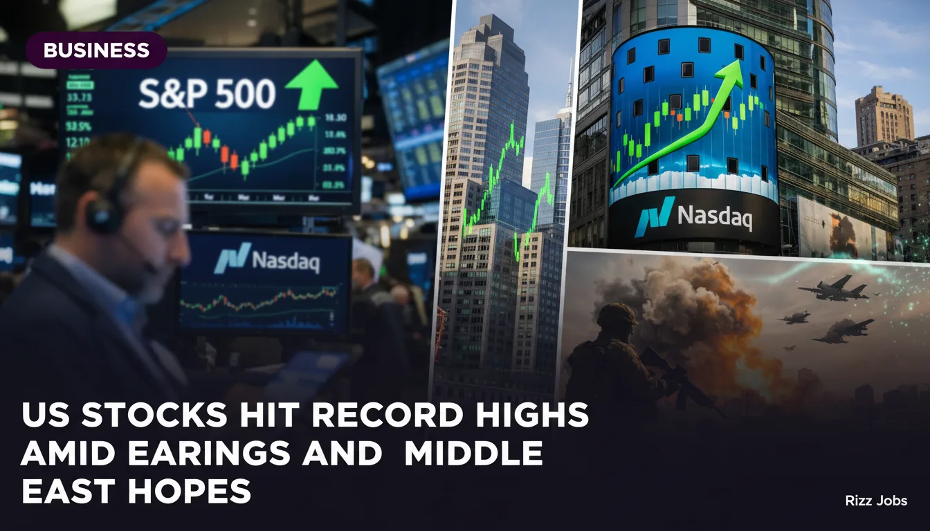 US Stocks Hit Record Highs Amid Earnings and Middle East Hopes — Rizz Jobs