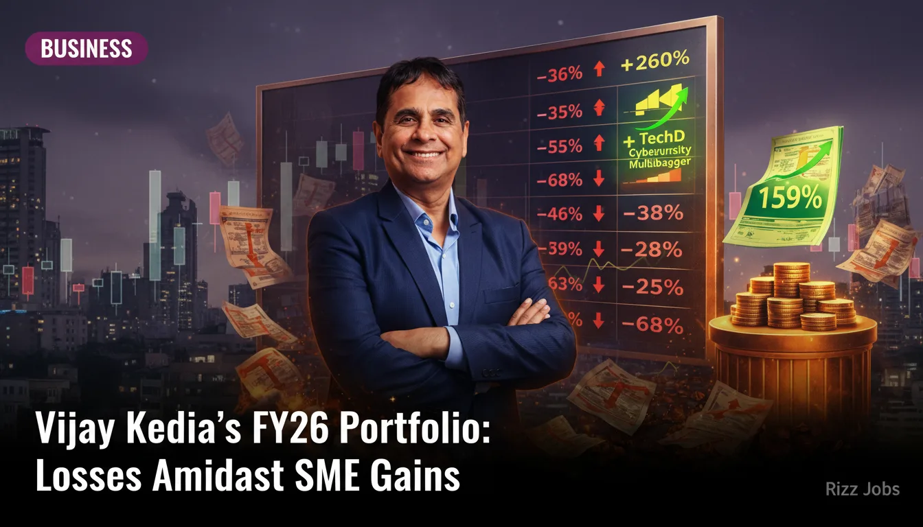 Vijay Kedia's FY26 Portfolio: Losses Amidst SME Gains — Rizz Jobs